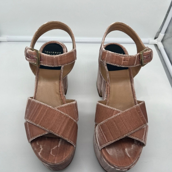 LAURENCE DACADE Helissa Pink Velvet Leather Platform Sandals Heels sz 41 - Picture 9 of 16
